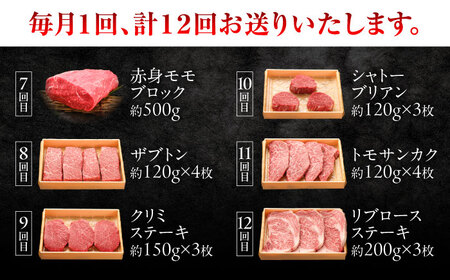 全12回定期便 GI認証くまもとあか牛 食べ比べ あか牛 ステーキ BHAS032 | 食べ比べ