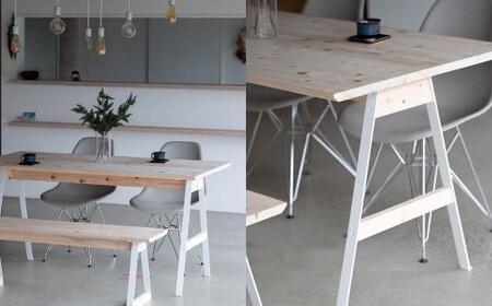 ダイニングテーブル 無垢材 ひのき kinari Table(キナリ テーブル) Black【幅150cm×奥行75cm】 M-mo-A49A