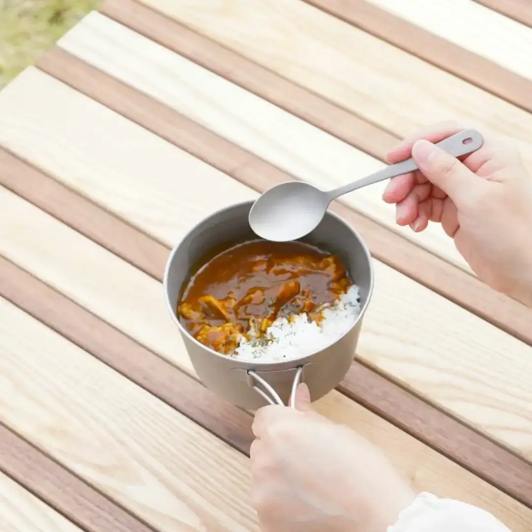 [ベルモント]チタンカトラリー 3Pセット アウトドア用品 キャンプ用品 スプーン フォーク ナイフ 食器 野外 持ち運び  ケース付き 軽量【010S758】