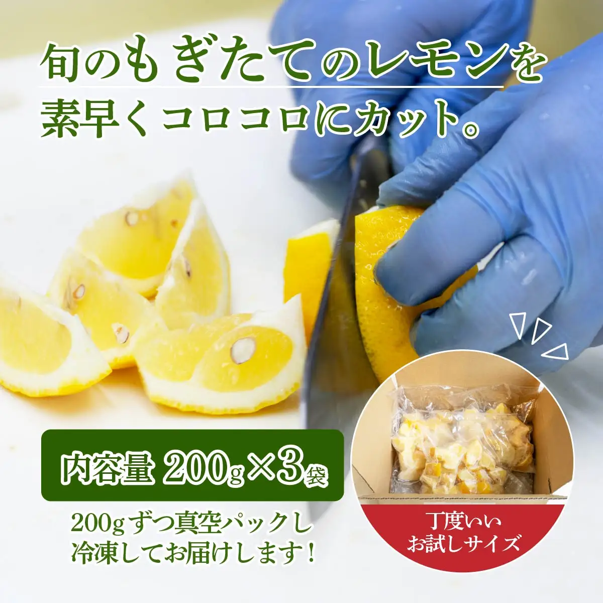 レモン カットレモン 冷凍 お試し 200g×3パック 数量限定
