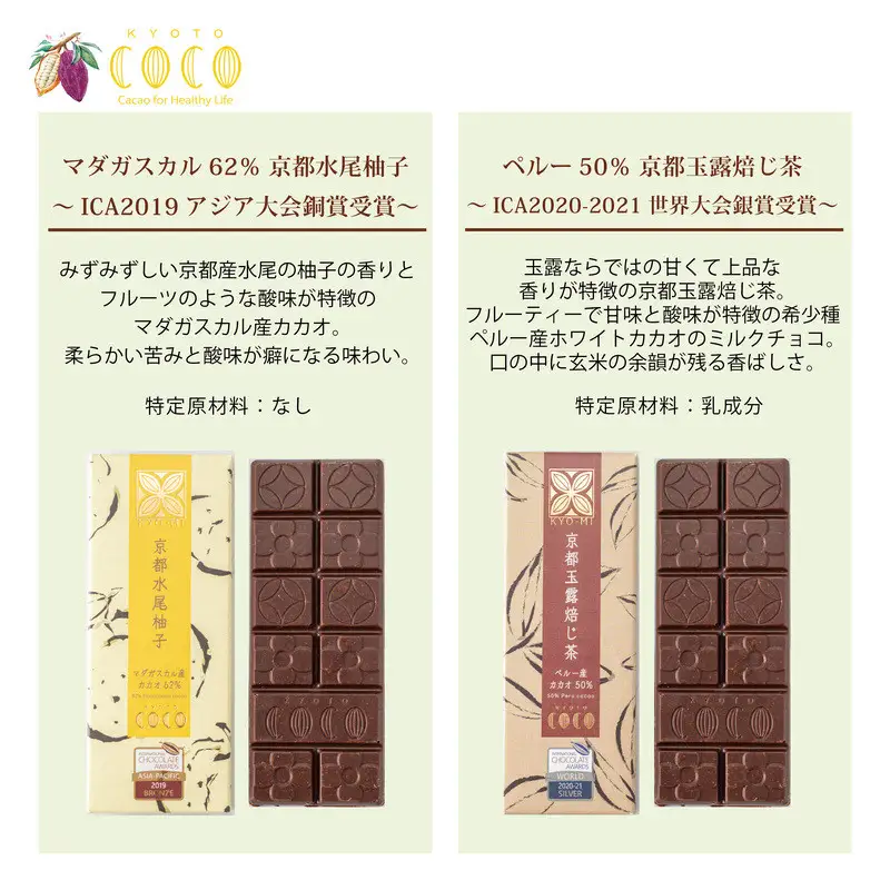 【COCOKYOTO】京味チョコレートタブレット詰め合わせ(4種)［ 京都 ビーントゥバーチョコレート専門店 チョコレート 詰め合わせ 無添加 健康志向 グルテンフリー 砂糖不使用 人気 おすすめ グルメ お菓子 洋菓子 スイーツ チョコ 板チョコ お取り寄せ 通販 送料無料 ふるさと納税  ］