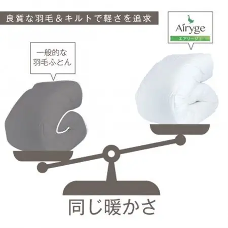 [春・秋用]究極に軽く、蒸れない羽毛ふとん (セミダブルロングサイズ)170×210cm(HVG)【1640442】