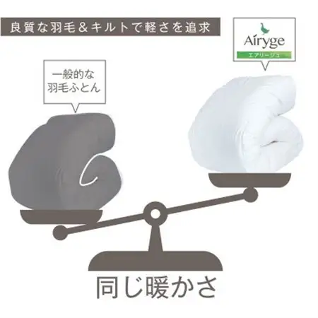 [春・秋用]究極に軽く、蒸れない羽毛ふとん (シングルロングサイズ)150×210cm(PWC)【1640762】