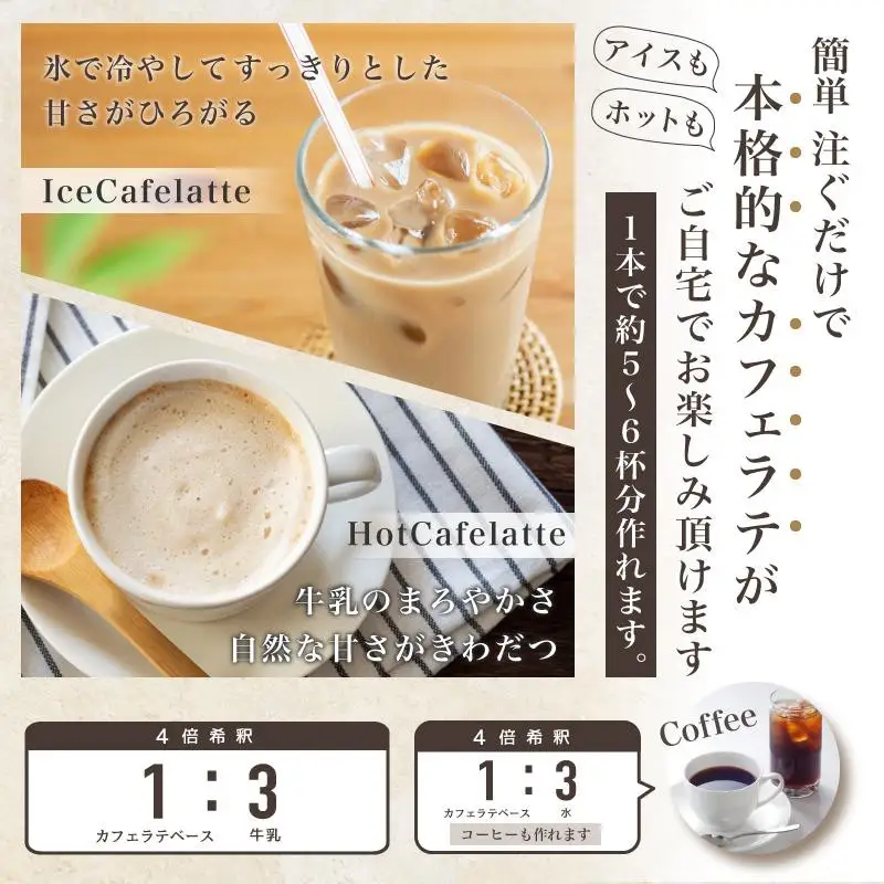 ［ギフト対応］とびだす焙煎所 カフェラテ ベース 2本セット 無糖・加糖 各1本×250ml