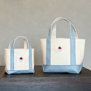 《Milih×NARA》キャンバス×麻のマイクロミニトート　かき氷刺繍　15-073