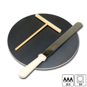 1056 ZEOOR 家庭でおいしく焼ける クレープメーカー 直径30cm 300mm 本格クレープ鉄板 トンボ スパチュラ付き IH対応 CR60[sanitize]13P