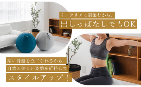 uFit Balance Ball　65cm【グレー】 【136006-1】ﾊﾞﾗﾝｽﾎﾞｰﾙ ｶﾊﾞｰ付き ﾄﾚｰﾆﾝｸﾞ 取手付き 洗濯可能 体幹 椅子 運動 筋肉 ﾊﾞﾗﾝｽ 在宅勤務 ｲﾝﾃﾘｱ ｵﾌｨｽ 