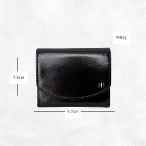 牛革　ミニ財布　ステッチC（ブラック×レッド） ／ 財布 サイフ さいふ ミニ財布 イタリア 革 革製品 牛革 レザー 革小物 クラフト 送料無料