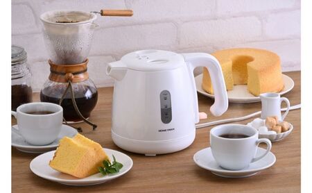 転倒湯漏れ機能付き　電気ケトル0.8L　白　電化製品 キッチン用品  電気ケトル 空だき防止機能 こぼれにくい 卓上