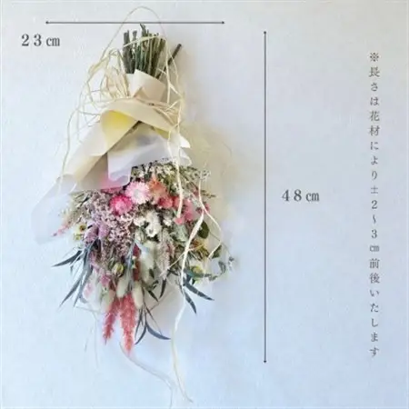 信州 八ヶ岳の麓から贈るドライフラワースワッグ L(レッド)【1645959】