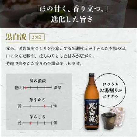 【毎月定期便】【黒白波】25度【900ml】×4パック DD0-0018 全3回【配送不可地域：離島】【4070074】