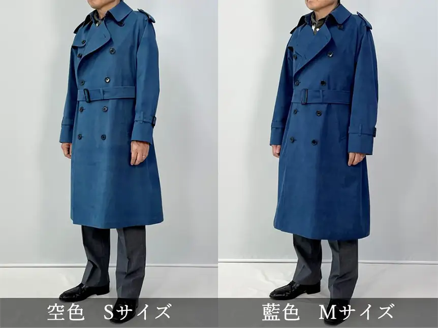 本藍染トレンチ 【送料無料 青森県 七戸町 羽織 アパレル 服 洋服 上着 羽織 コート トレンチコート 秋 冬 春 男性 女性 シンプル 普段着 綺麗め】　【02402-0422】