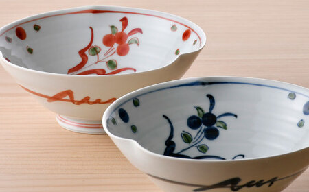 【波佐見焼】鉢・マグカップ 万歴 花柄 オリジナルセット 4点【西海陶器/協立陶器】[NB157]