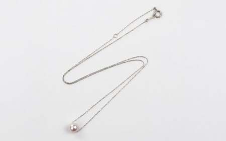 真珠 一粒ネックレス 6.0～6.5mm K18WG 真珠 アクセサリー （857-1）