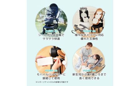 シート airluv4+ donut 送風機付き クールシート ベビーカー チャイルドシート バウンサー リッチブラック