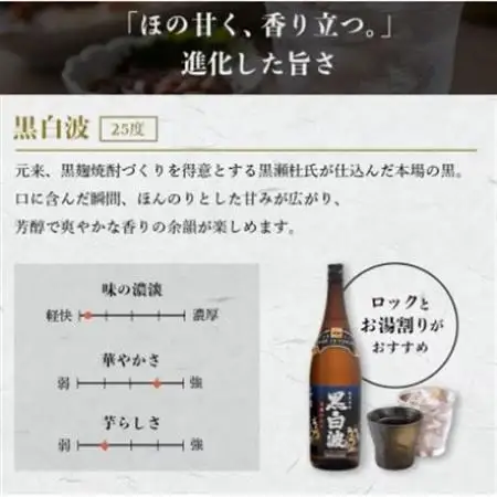 【毎月定期便】薩摩酒造の定番【さつま白波＆黒白波】1800ml×2本セット HH0-0007 全6回【配送不可地域：離島】【4070820】