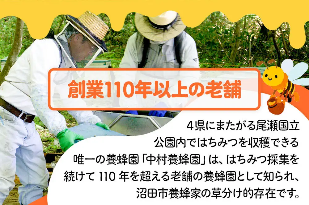 沼田市産アカシア蜜 500g×1本 中村養蜂園