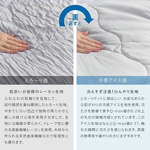 アイスとろーりケット　肌掛け布団　セミダブル（グレー）_アイス とろーりケット 肌掛け 布団 セミダブル 160 × 200cm カラー グレー キルトケット ひんやり 冷感 洗える 夏 熱帯夜 柔らか リバーシブル 掛け心地 レーヨン 吸湿 ポリエステル マイクロ 長繊維 清潔 送料無料 〔Qc168-gy〕