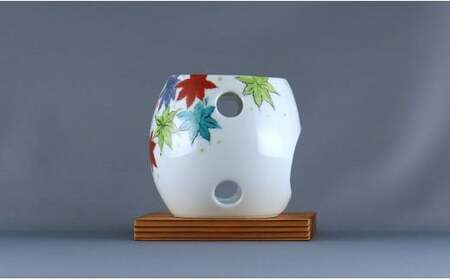 有田焼 茶香炉〈紅葉尽し文〉【赤絵白磁硯処 雪月花】手描き 伝統工芸 香炉 赤絵 インテリア  80000円 8万円 A80-53