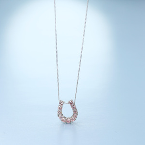 プラチナ900 ラボピンクダイヤ0.363ct 馬蹄ネックレス PT900-N007PK[AM320] / ピンクダイヤモンド アクセサリー ギフト プレゼント