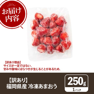 ≪訳あり≫福岡県産 冷凍あまおう(計250g) いちご イチゴ 苺 ストロベリー 果物 フルーツ おやつ デザート 訳アリ わけあり サイズ不揃い 規格外 冷凍【木村食品】as46-001