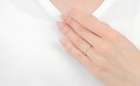 0.20CT ダイヤチェーンデザインリング R3990DI-Y イエローゴールド【8号～18号（0.5号刻み）】  ダイヤモンド 指輪 リング YG