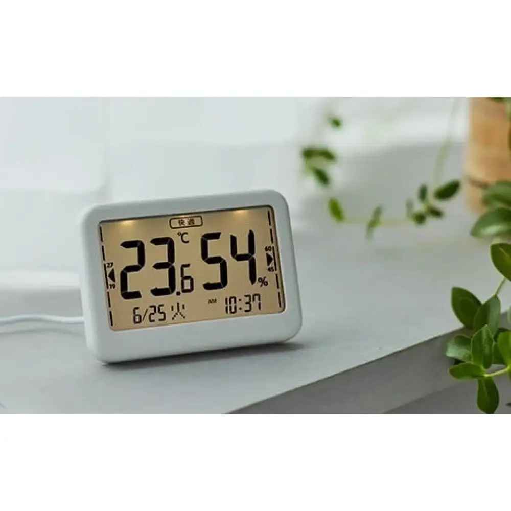 リズム 高精度デジタル温湿度計 COMFOMETER ライトグレー　【11100-1844】