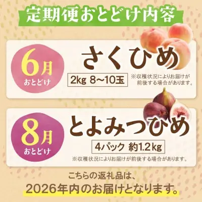 Y99-83 【2026年発送】 ★先行予約受付開始★ ふくふく果実定期便(隔月・年2回)  フルーツ