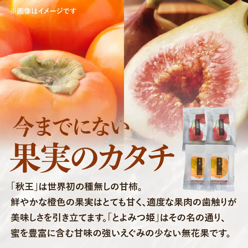 ドライフルーツ 潤果（柿・無花果）セット ドライフルーツ ブランド果実 柿 秋王 いちじく とよみつ姫 着色料不使用 保存料不使用 甘味 おやつ お茶菓子 おつまみ 贈答品 プレゼント ギフト 福岡県 八女市 206-003
