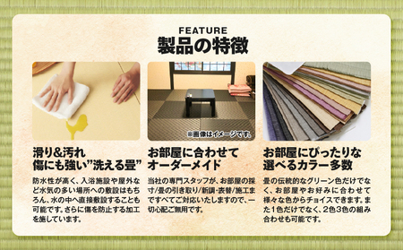 現代の名工カンパニー特製！ ペット・介護向け ペット・介護用 滑らず 汚れず 傷のつかない 洗える畳 『 洗畳 』 縁付 新調 （ 畳 1帖 サイズ 6枚 ） K348-009