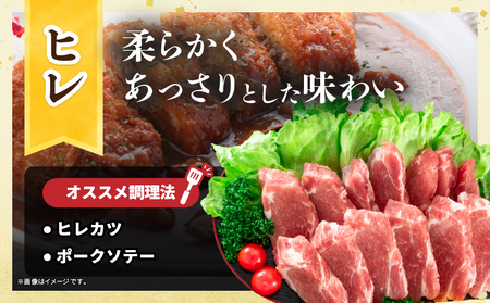 宮崎県産 豚肉ロースカツ用＆ヒレカツ用セット 合計650g 国産 食品 2種 食べ比べ とんかつ トンテキ ポークステーキ 角煮 ソテー 豚丼 小分け おすすめ おかず お弁当 晩ご飯 手軽 便利 万能食材 ギフト 贈り物 冷凍 日南市 送料無料_A96-25