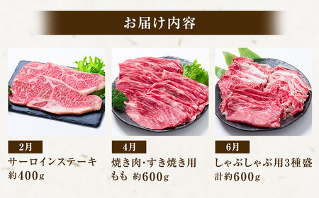 【年6回定期便】 長崎和牛 トライアルコース ／ 6回定期便 6回 黒毛和種 黒毛和牛 和牛 国産牛 牛肉 お肉 肉 霜降り セット コース 定期便 九州 長崎県 長崎市 冷凍