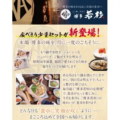 Y61-83 【定期便 全6回】若杉バラエティ定期便 少量サイズ（毎月お届けコース） 惣菜 