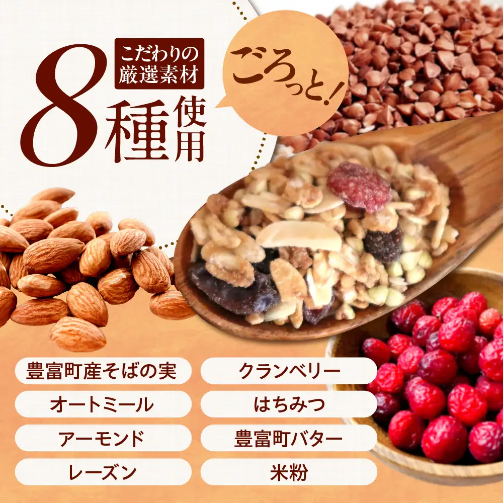 豊富温泉 すずパンCafe 最北のそばの実グラノーラ 70g×8袋（計560g）