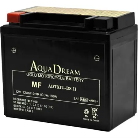 AQUADREAM GOLD バイク用バッテリー 液入充電済 ADTX12-BS II 1個【配送不可地域：沖縄県】【1641534】