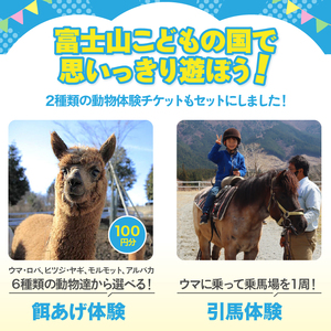 富士山こどもの国 入園券+乗物券&動物体験セット 4名 餌あげ体験 引馬体験 動物と触れ合う アスレチック マウンテンバイクコース カヌー体験 変わり種自転車 お出かけ 思い出 旅行 トラベル 静岡県 富士市 [sf003-003]