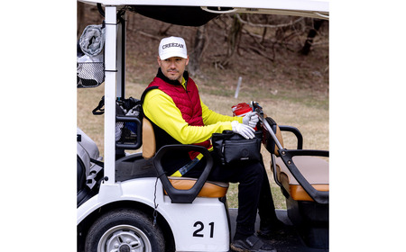 CREEZAN GOLF クリーザンゴルフ カートバッグトート ブラック CCGI-014-02 / ゴルフ カートバッグ ゴルフバッグ トートバッグ 2way 軽量 収納力 水濡れに強い 高機能合成皮革 ショルダーストラップ付き シンプル デザイン