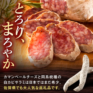 【のし・ギフト対応可】粉雪サラミ3本 / 豚肉 ソーセージ サラミ 唐津 トンネル [41ABCM012]