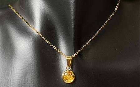イミラック隕石のネックレス ゴールド GOLD 希少 宇宙 お守り ペンダント アクセサリー F7Z-1596