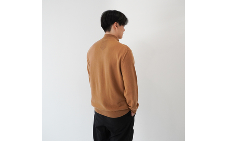 ベビーカシミヤ　フルジップ　メンズ　Lサイズ　【キャメル】 【178003-2】 ｶｼﾐﾔ 天然素材 ｾｰﾀｰ 服 国産 国内製造 ﾍﾞﾋﾞｰｶｼﾐﾔ