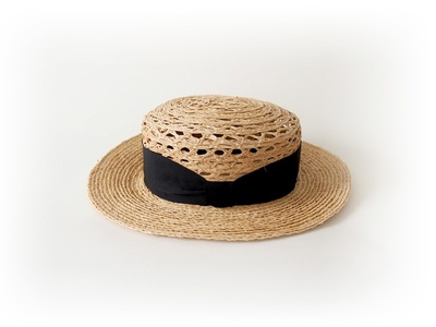 Mia Hat Lace Canotier 002 レース キャノチェ 麦わら帽子【Black】  帽子 ホワイト カンカン帽 58cm 天然草木 リボン ファッション カジュアル フェミニン 日本製 ギフト プレゼント 旅行 アウトドア 北杜市 [h333]
