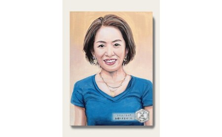 油絵で高級感のある肖像画を細密に描きます（33×24cm・背景無地）