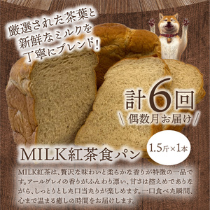 【定期便】黒糖クルミ、MILK紅茶 2種の食パン食べ比べ 計12回 DJ-0004