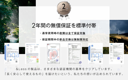 美肌LEDマスク 【2年保証】 ／ 日本製 シワ・毛穴ケア 光美顔器 LED美顔器 フェイシャル スキンケア コードレス 【＆Less BEAUTY】