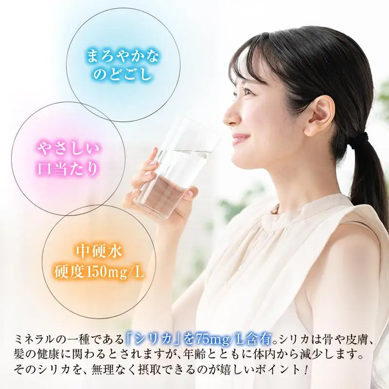 シリカ 朝の天然水 555ml 48本 ラベルレス 中硬水 ミネラルウォーター シリカ水 ケイ素 常温保存 備蓄 防災 宮崎県 霧島連山