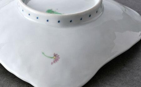 【波佐見焼】草花紋三角皿 2枚セット【藍水】[GB57]