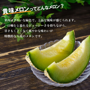 【2026年 先行予約】 貴味 メロン 約 3kg以上 青肉 （ 4L × 2玉 ） 【 メロン 】
