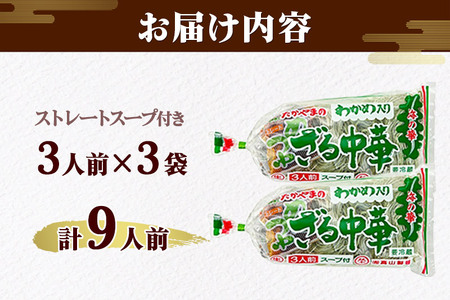 たかやまのざる中華 3人前×3袋セット