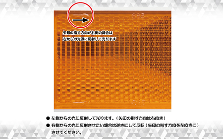 斜めからの光に対応!斜光型回帰反射器　スーパーサイドデリ 横型反射板 オレンジ 5本セット【 神奈川県 海老名市 】