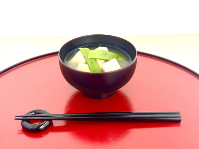 川連漆器 箸付夫婦坪汁椀（銀朱・銀溜）紙箱入 漆器 漆器 【(株)佐藤商事】[H2-5502]